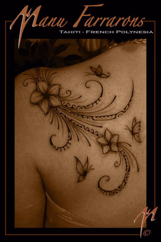Flower and butterflies