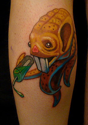 beginning of a trippy leg sleeve. super fun.