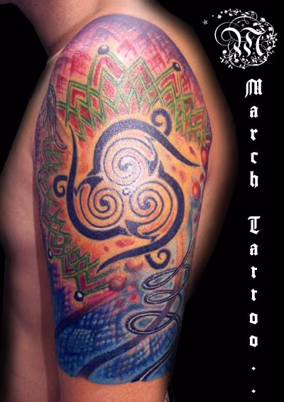 Surreal energy tattoo