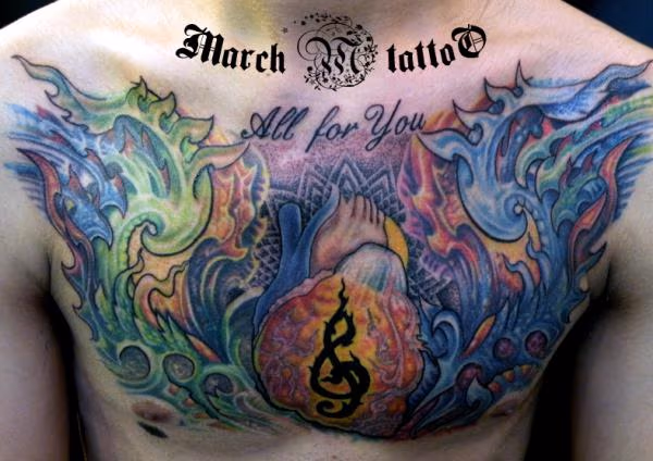 Bio-Organic Chest Tattoo