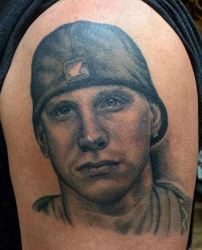 Healed black and grey portrait