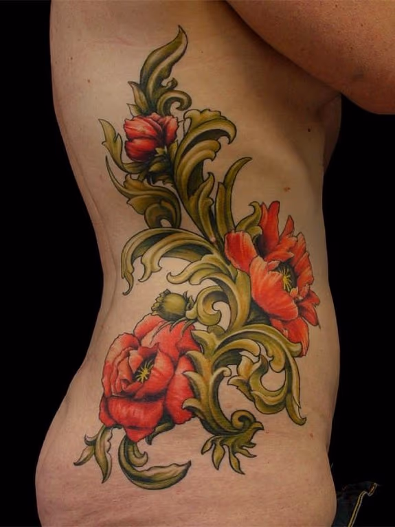 Flower and Filagree Tattoo