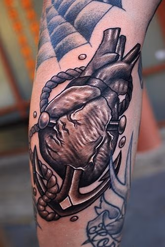 anatomical heart tattoo