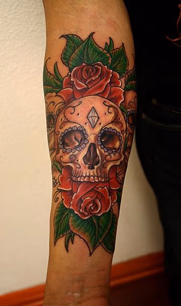 day of the dead skull tattoo