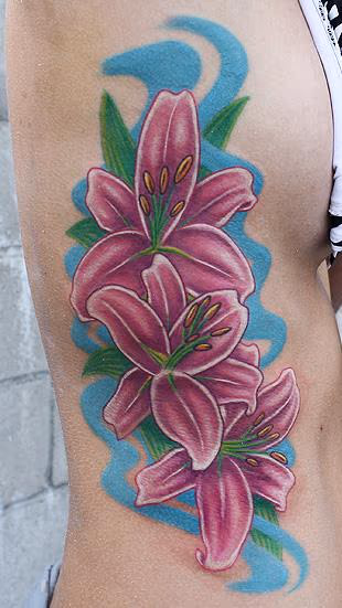 Lily flower tattoo