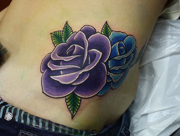 traditional rose tattoo