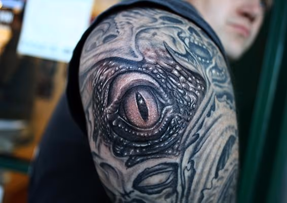 Lizard eye tattoo