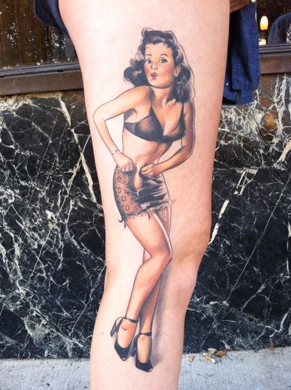 Healed Color Pinup Tattoo
