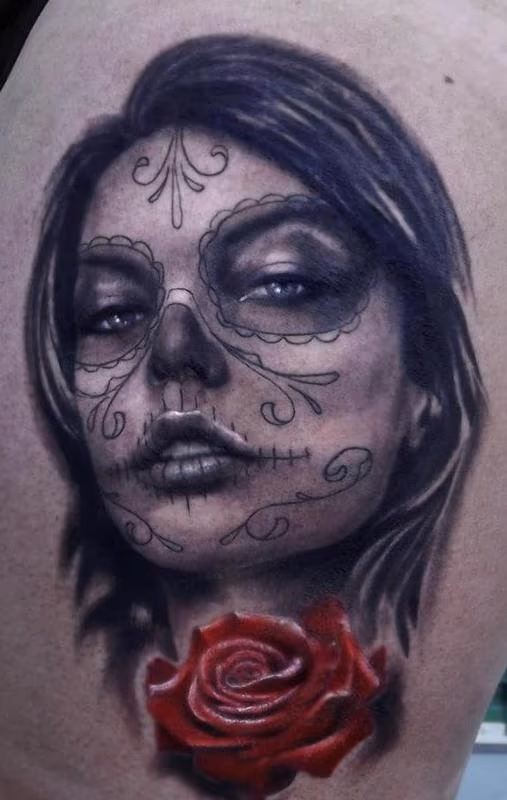 Photo-Realistic Day of the Dead Woman