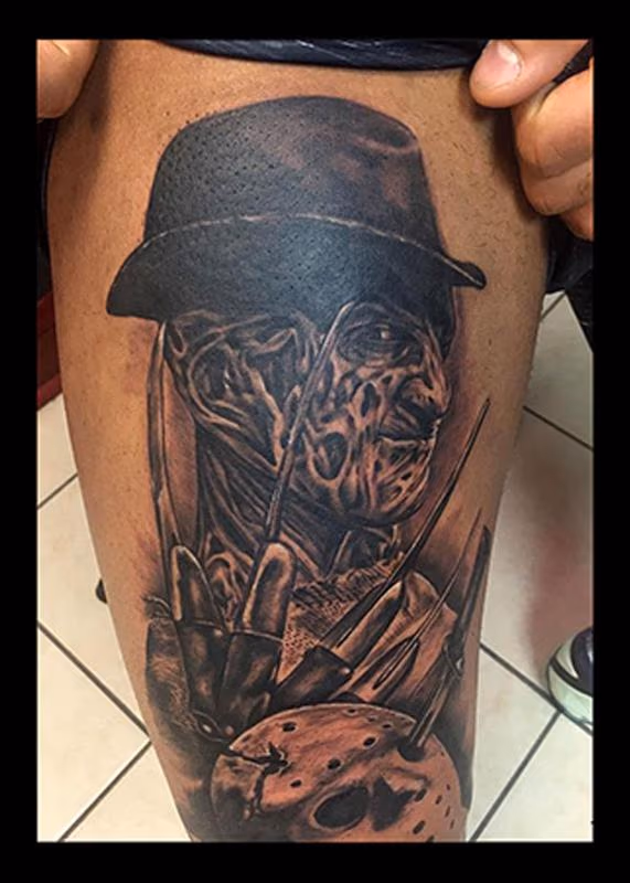 Freddy Krueger Black and Gray Tattoo