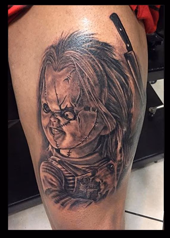Chuckie Black and Gray Tattoo