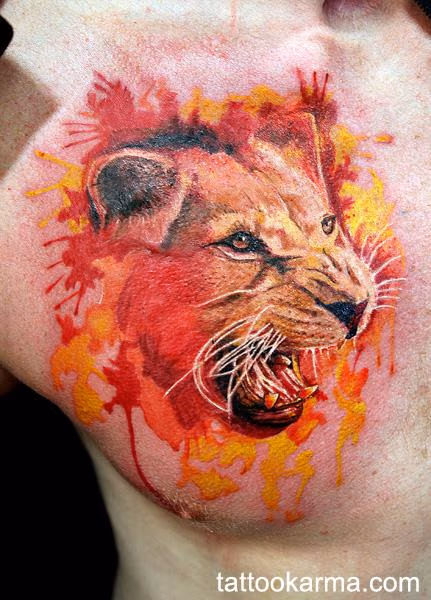 watercolor lion