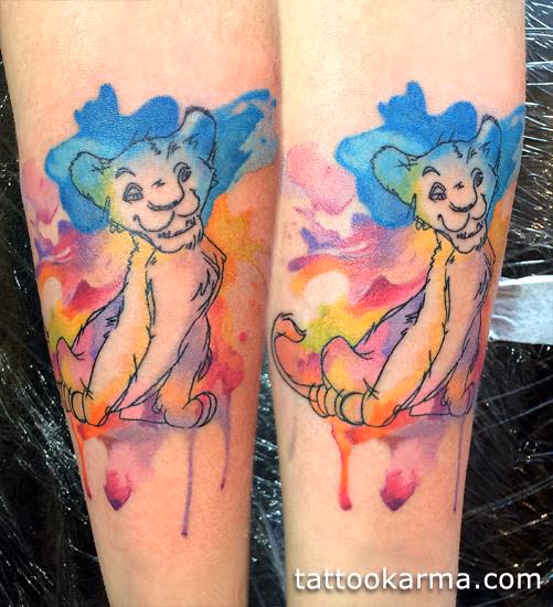 watercolor lion from lion king