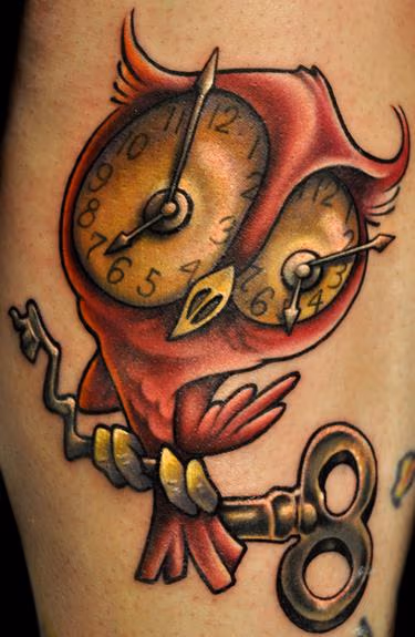 Owl tattoo, done in Philly 2001