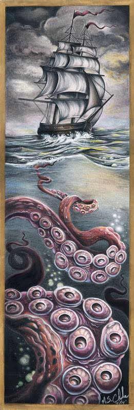Ship attack Giclee print $75