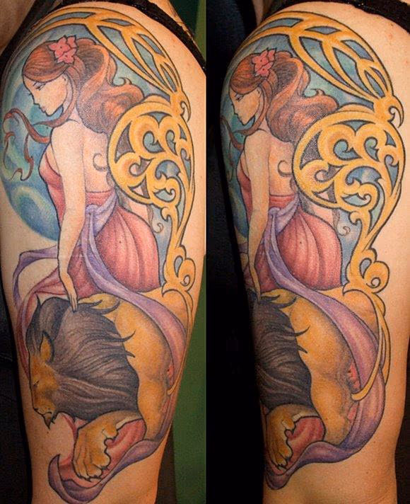 art nouveau tarot card half sleeve