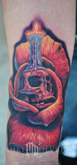Rose Skull Tattoo