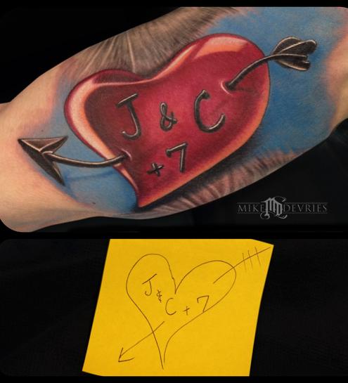 Custom Heart Tattoo
