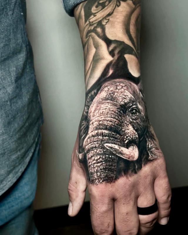 Realistic Elephant Tattoo
