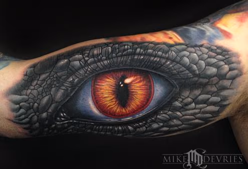 Reptilian Human Eye Tattoo