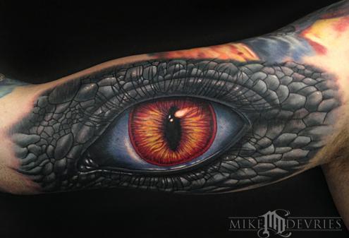 Reptilian Human Eye Tattoo