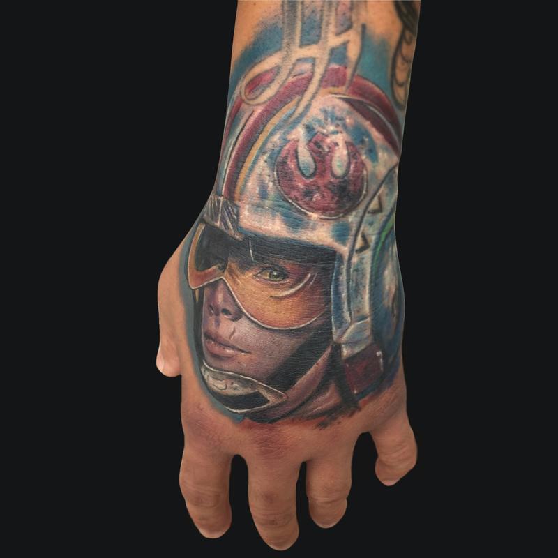 Luke Skywalker Hand Tattoo
