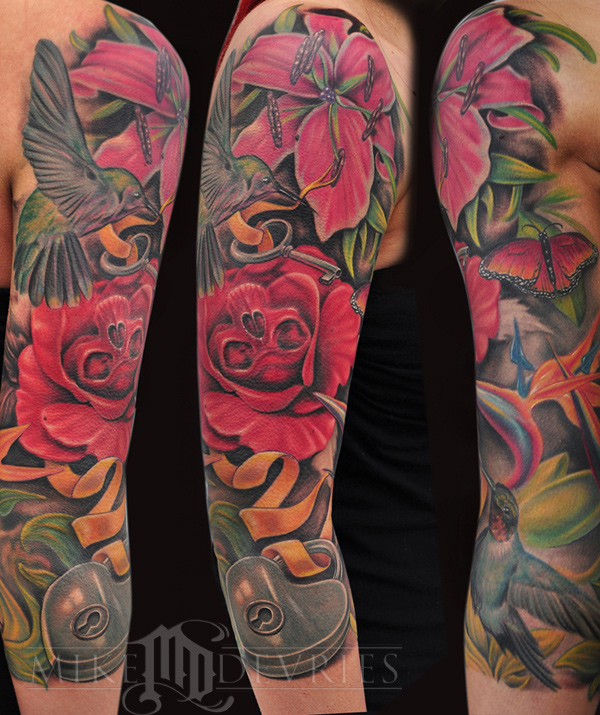 Flowers and Skull
