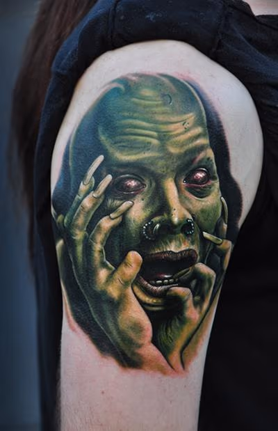 Crazy Face Tattoo