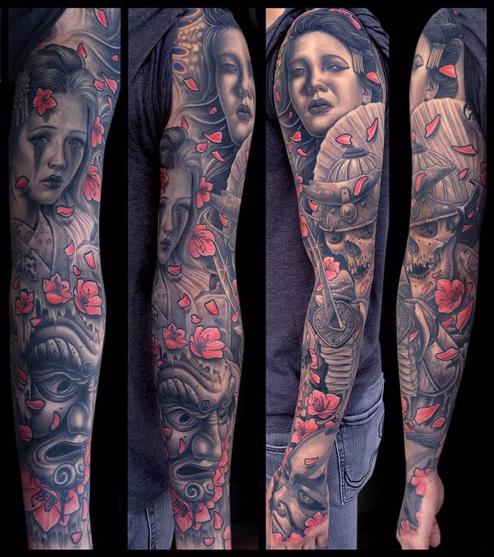 Geisha's, Samurai & Mask Sleeve
