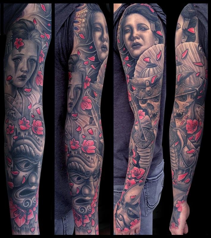 Geisha's, Samurai & Mask Sleeve