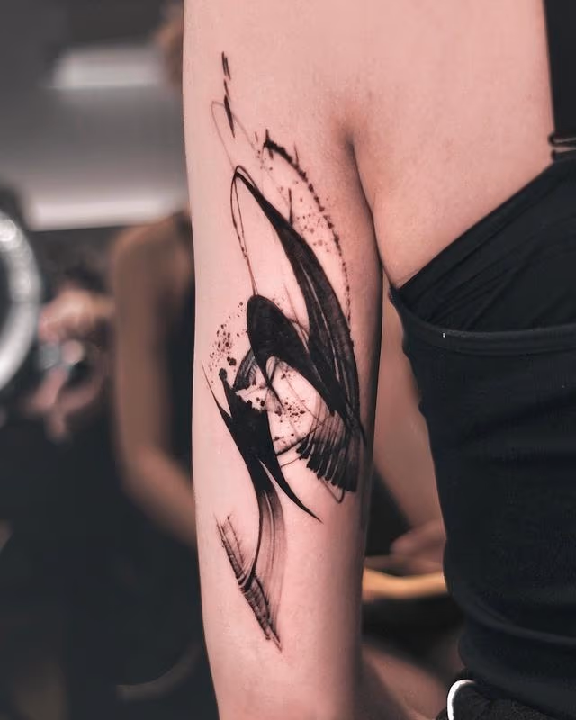Abstract coverup tattoo