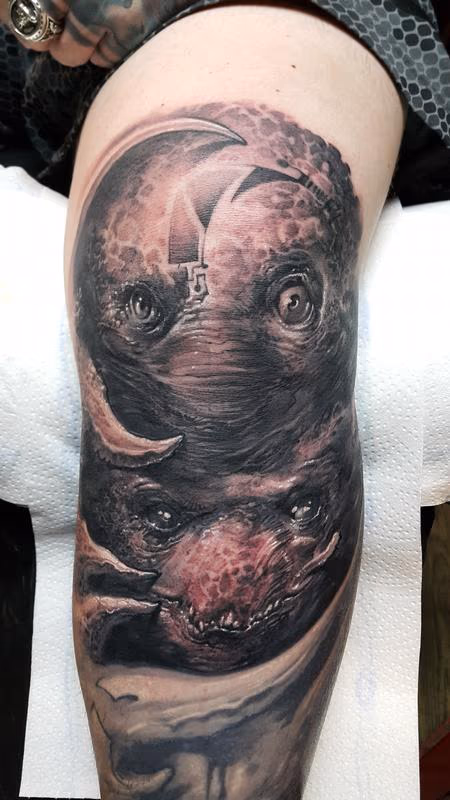 Creepy freehand tattoo