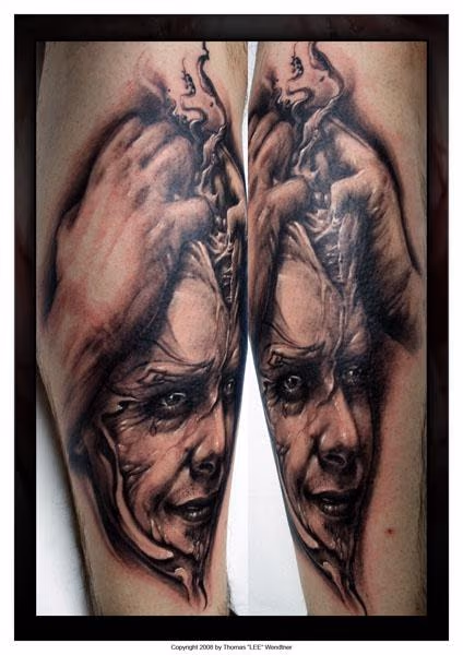 brain splitting tattoo