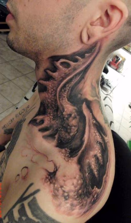 Bio neck tattoo