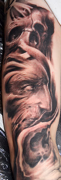 black and grey half sleeve