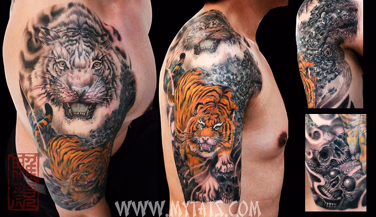Tiger and Skulls