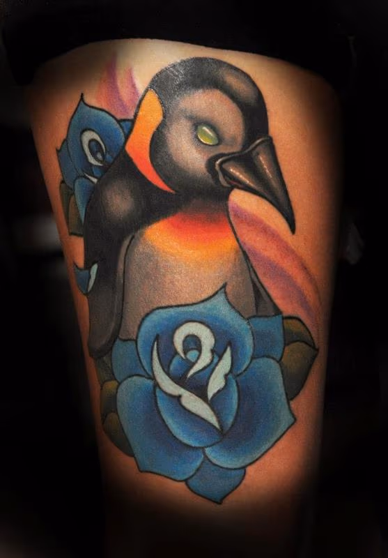rose and penguin