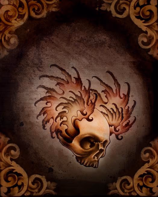 Skull and wings