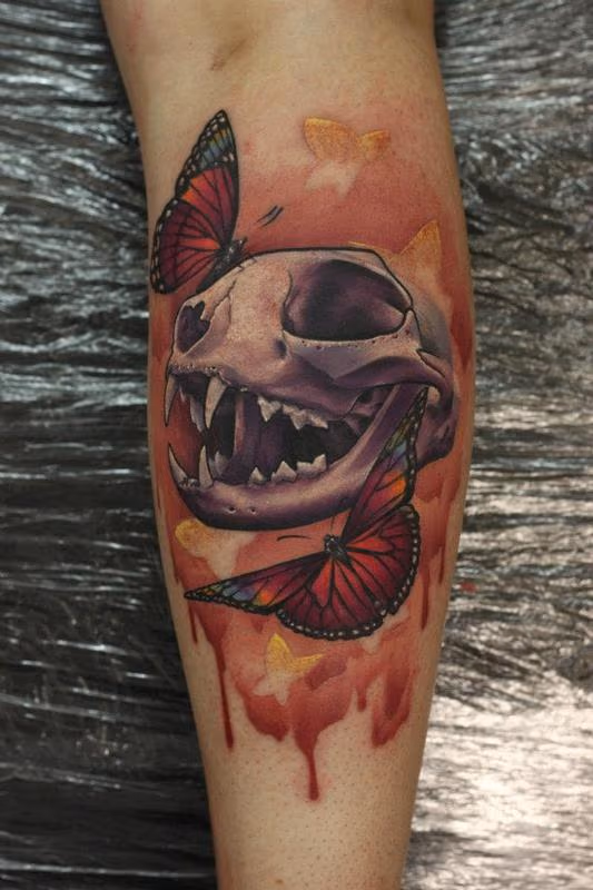 Skull and Butterfly Tattoo