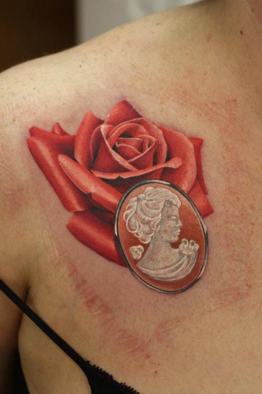 Realistic Rose Tattoo