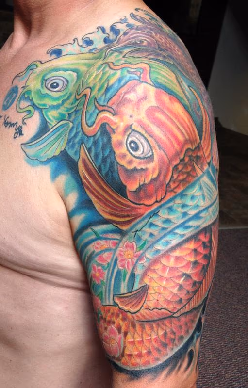 Koi fish memorial tattoo