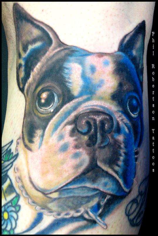 Boston terrier color tattoo