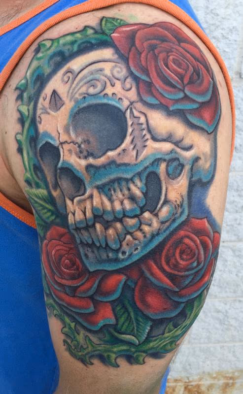 Greatful dead skull and roses