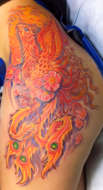 Phoenix color tattoo