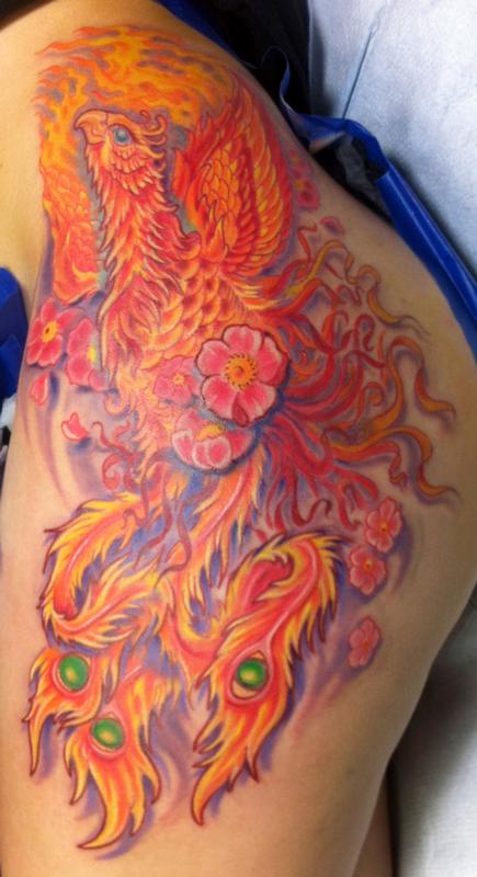 Phoenix color tattoo