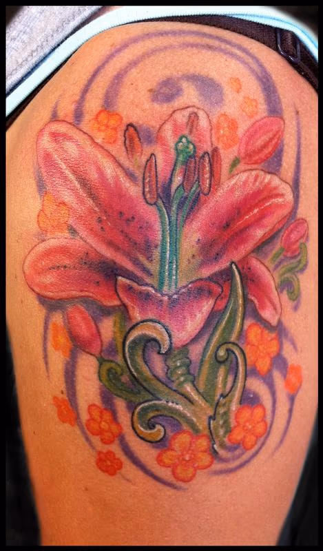 lily flower color tattoo
