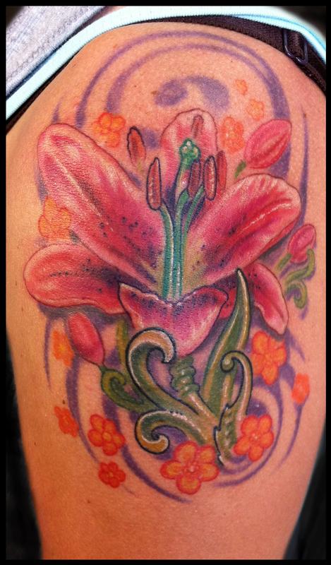 lily flower color tattoo