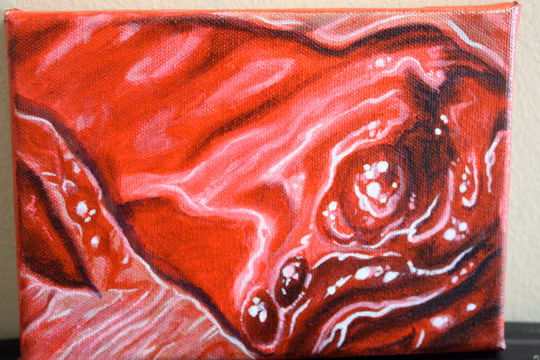 Moist and bloody acrylic painting...