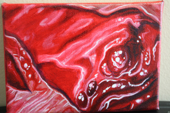 Moist and bloody acrylic painting...