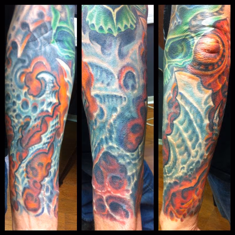 Biomech coverup tattoo